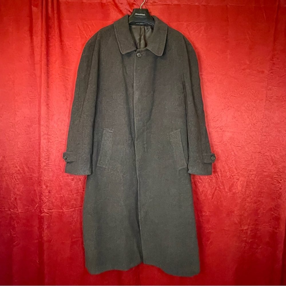 Albert Nipon 100% Merino Wool Men's Brown Overcoat (no size tag - XL or XXL)